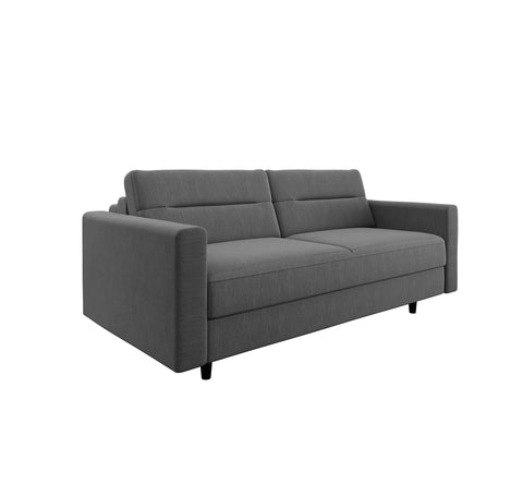 Canapé convertible express LANA Tissu tramé - Matelas Dunlopillo 140cm