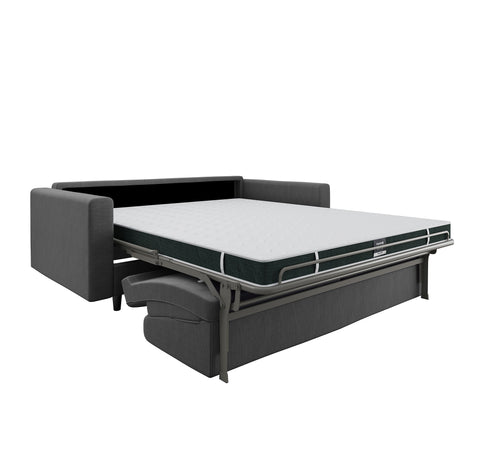 Canapé convertible express LANA Tissu tramé - Matelas Dunlopillo 140cm