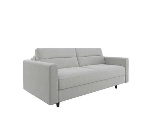 Canapé convertible express LANA Tissu tramé - Matelas Dunlopillo 140cm