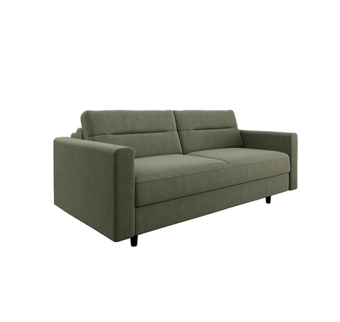 Canapé convertible express LANA Tissu tramé - Matelas Dunlopillo 140cm