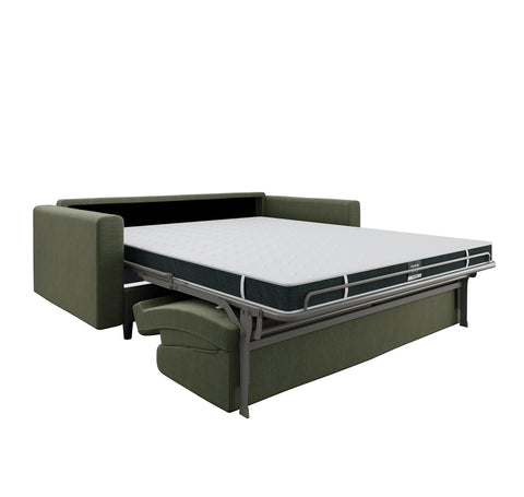 Canapé convertible express LANA Tissu tramé - Matelas Dunlopillo 140cm