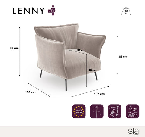 Fauteuil LENNY Velours texturé