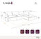 Canapé d'angle droit convertible LIAM tissu bouclette