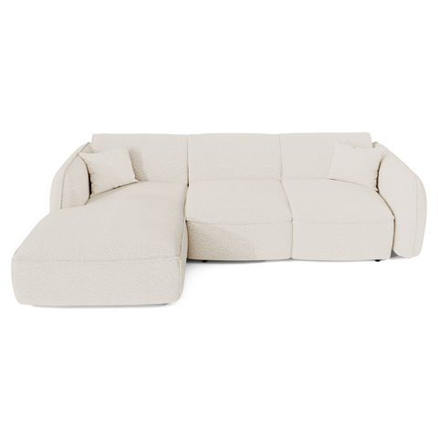 Canapé d'angle gauche convertible LIAM tissu bouclette