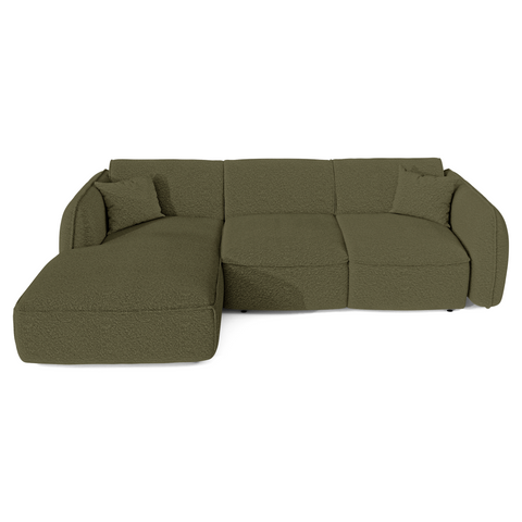 Canapé d'angle gauche convertible LIAM tissu bouclette