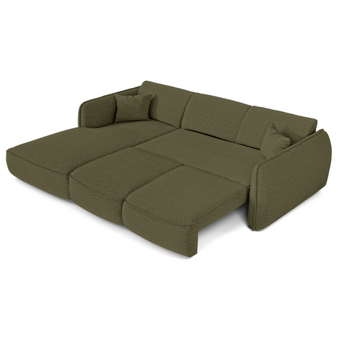 Canapé d'angle gauche convertible LIAM tissu bouclette