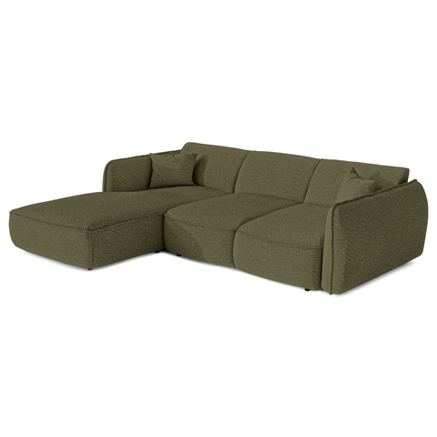 Canapé d'angle gauche convertible LIAM tissu bouclette