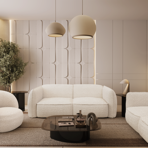 Canapé 3 places LIVIA Tissu bouclette