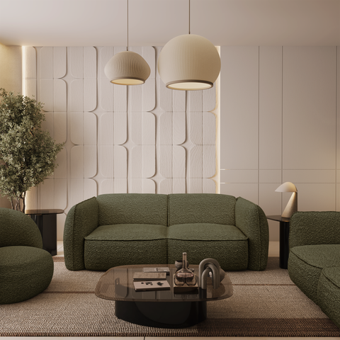 Canapé 3 places LIVIA Tissu bouclette