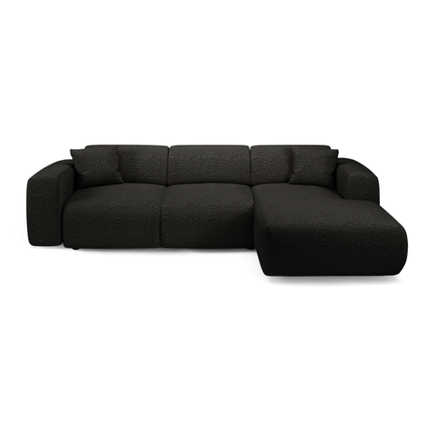 Canapé grand angle droit convertible LIVA Tissu bouclette