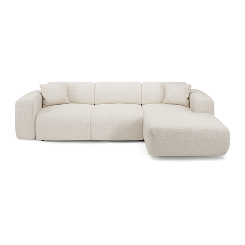 Canapé grand angle droit convertible LIVA Tissu bouclette