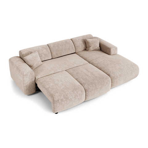 Canapé grand angle droit convertible LIVA Velours gaufré