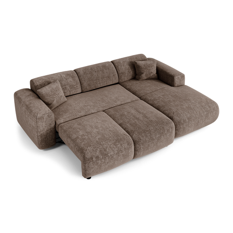 Canapé grand angle droit convertible LIVA Velours gaufré