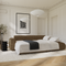 Canapé grand angle droit convertible LIVA Velours texturé