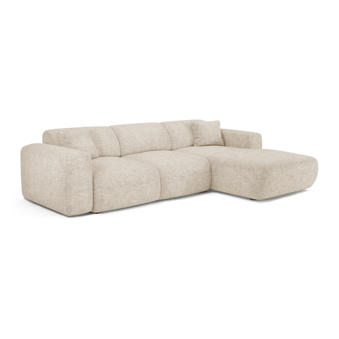 Canapé grand angle droit convertible LIVA Velours texturé