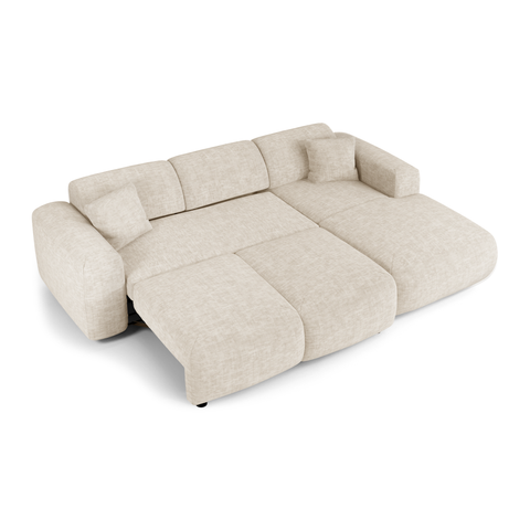 Canapé grand angle droit convertible LIVA Velours texturé