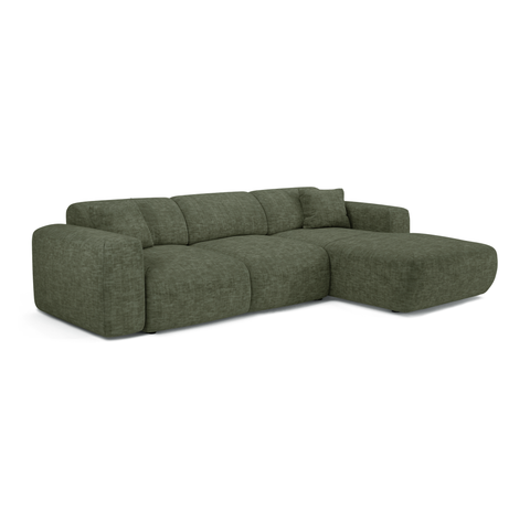 Canapé grand angle droit convertible LIVA Velours texturé