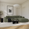 Canapé grand angle droit convertible LIVA Velours texturé