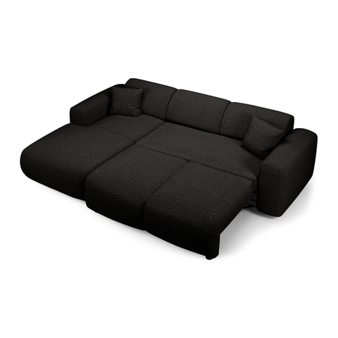 Canapé grand angle gauche convertible LIVA Tissu bouclette