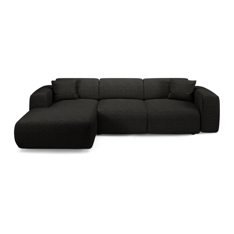 Canapé grand angle gauche convertible LIVA Tissu bouclette