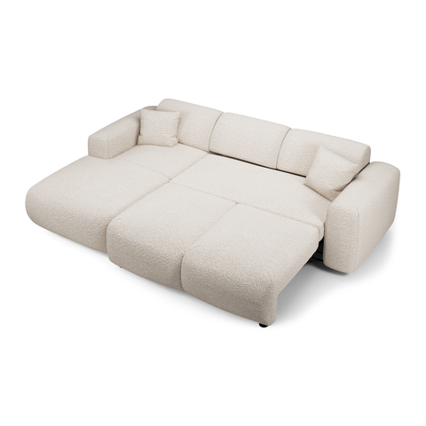 Canapé grand angle gauche convertible LIVA Tissu bouclette