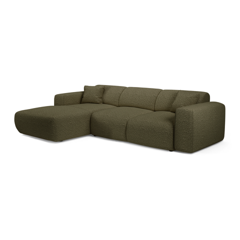 Canapé grand angle gauche convertible LIVA Tissu bouclette