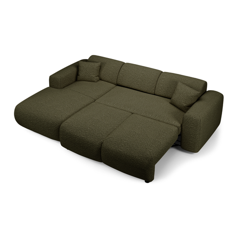 Canapé grand angle gauche convertible LIVA Tissu bouclette