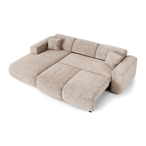 Canapé grand angle gauche convertible LIVA Velours gaufré