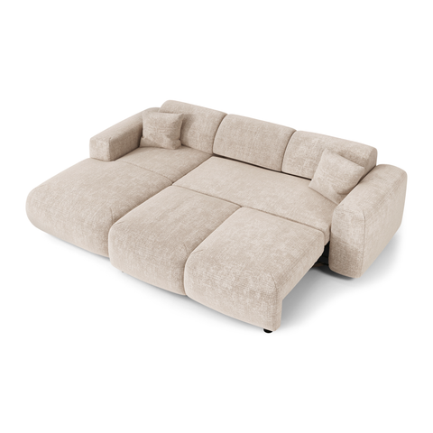 Canapé grand angle gauche convertible LIVA Velours gaufré