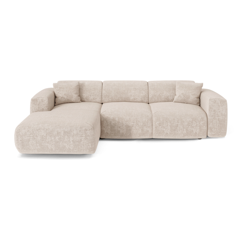 Canapé grand angle gauche convertible LIVA Velours gaufré
