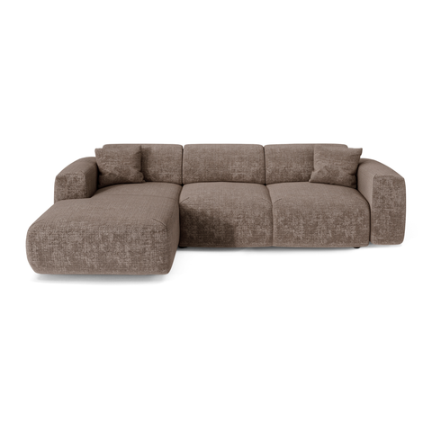 Canapé grand angle gauche convertible LIVA Velours gaufré