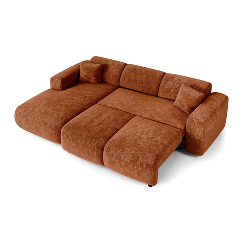 Canapé grand angle gauche convertible LIVA Velours gaufré