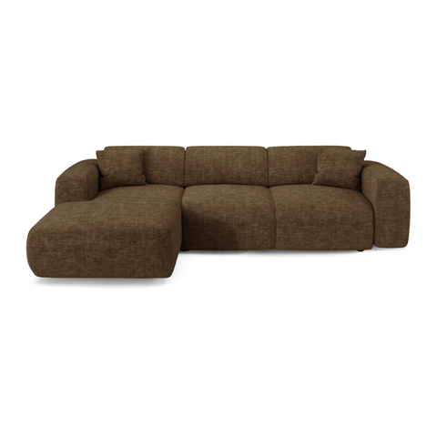 Canapé grand angle gauche convertible LIVA Velours texturé
