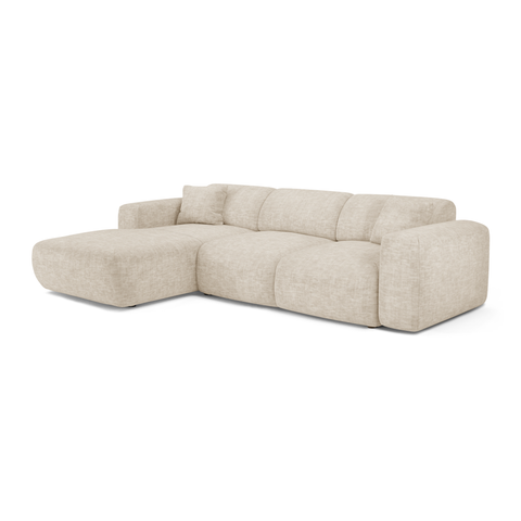 Canapé grand angle gauche convertible LIVA Velours texturé