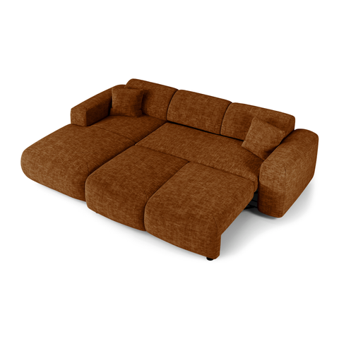 Canapé grand angle gauche convertible LIVA Velours texturé