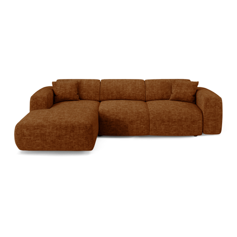 Canapé grand angle gauche convertible LIVA Velours texturé