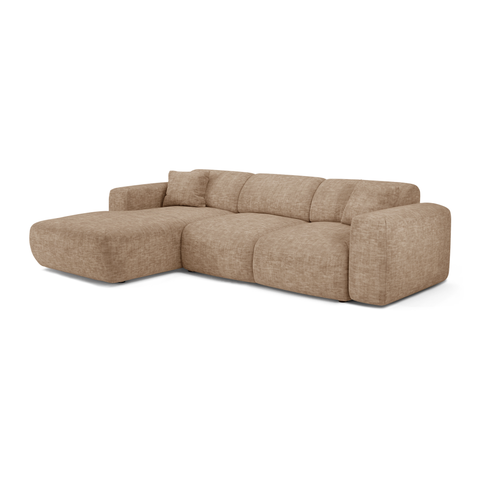 Canapé grand angle gauche convertible LIVA Velours texturé