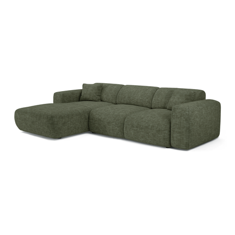 Canapé grand angle gauche convertible LIVA Velours texturé