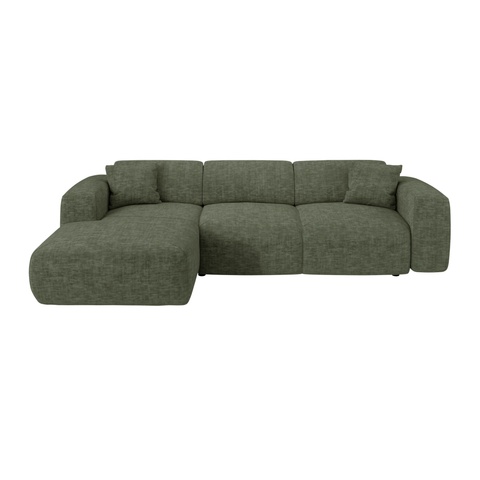 Canapé grand angle gauche convertible LIVA Velours texturé
