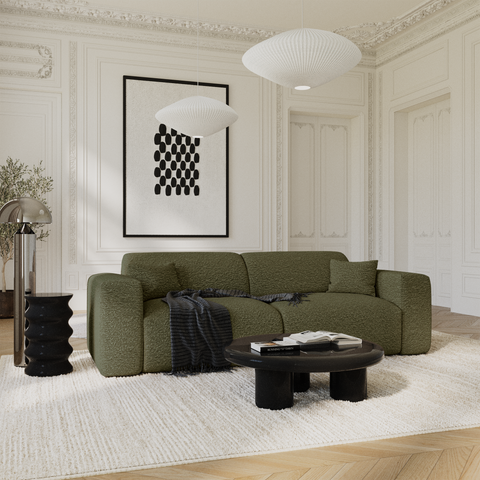 Canapé 4 places convertible LIVA Tissu bouclette