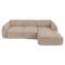 Canapé d'angle droit convertible LIVIA velours tramé