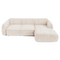 Canapé d'angle droit convertible LIVIA velours tramé