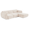 Canapé d'angle droit convertible LIVIA velours tramé
