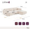 Canapé d'angle droit convertible LIVIA velours tramé