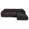 Canapé d'angle droit convertible LIVIA velours tramé