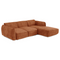 Canapé d'angle droit convertible LIVIA velours tramé