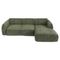 Canapé d'angle droit convertible LIVIA velours tramé