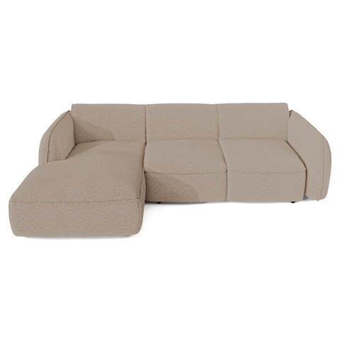 Canapé d'angle gauche convertible LIVIA tissu bouclette