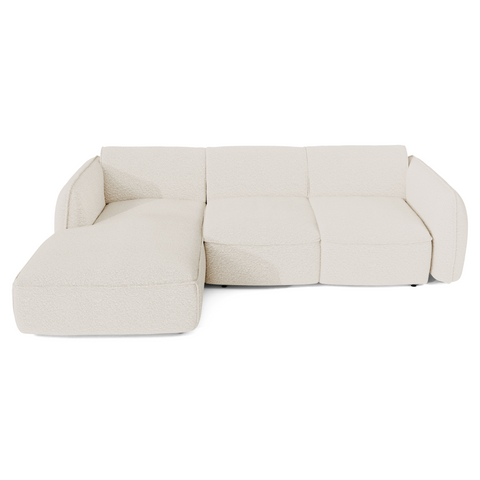 Canapé d'angle gauche convertible LIVIA tissu bouclette