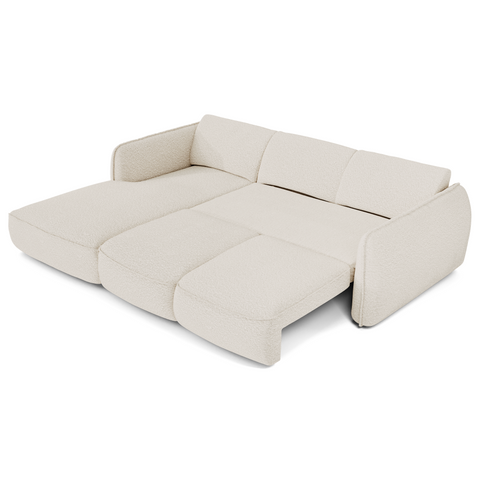 Canapé d'angle gauche convertible LIVIA tissu bouclette